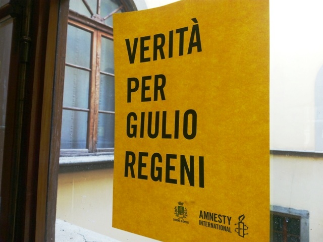 PORTOGRUARO: CARTELLI VERITA PER REGENI